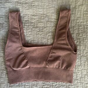 FP Movement - Square Neck Good Karma Bra in Elderberry Tea brown neutral
